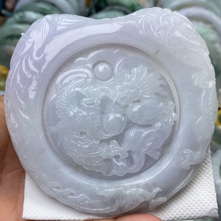 翡翠未镶嵌手镯61龙凤234