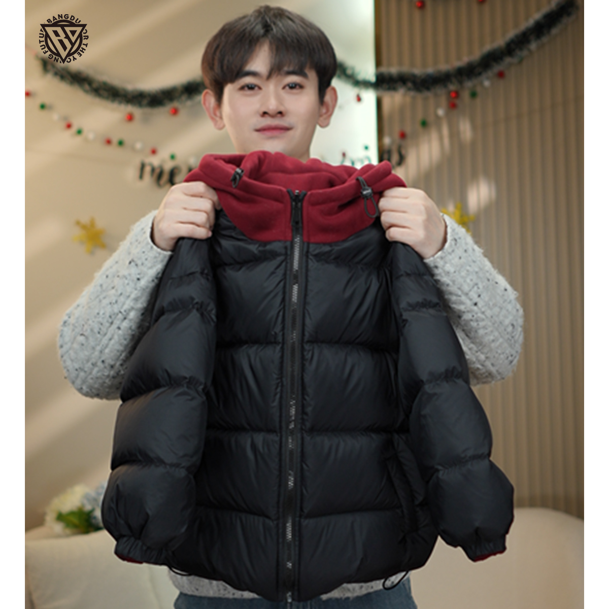 【小猪同学】棒嘟优优冬季双面穿年服外套加厚连帽男女孩棉服108