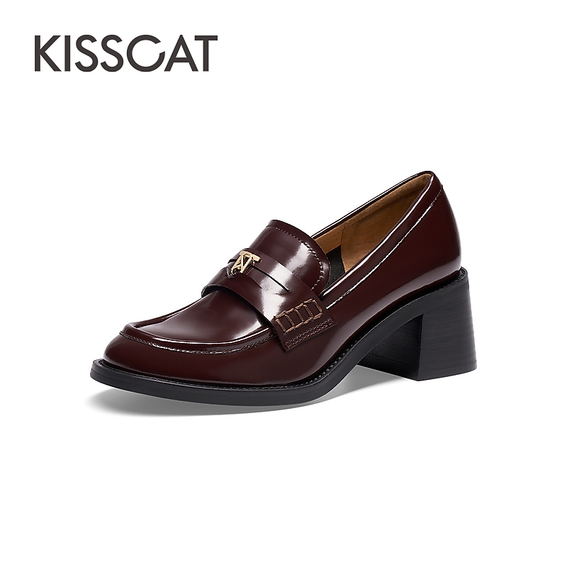 【小杨总专属】接吻猫新款办公通勤复古百搭一脚蹬乐福鞋KA43542-50