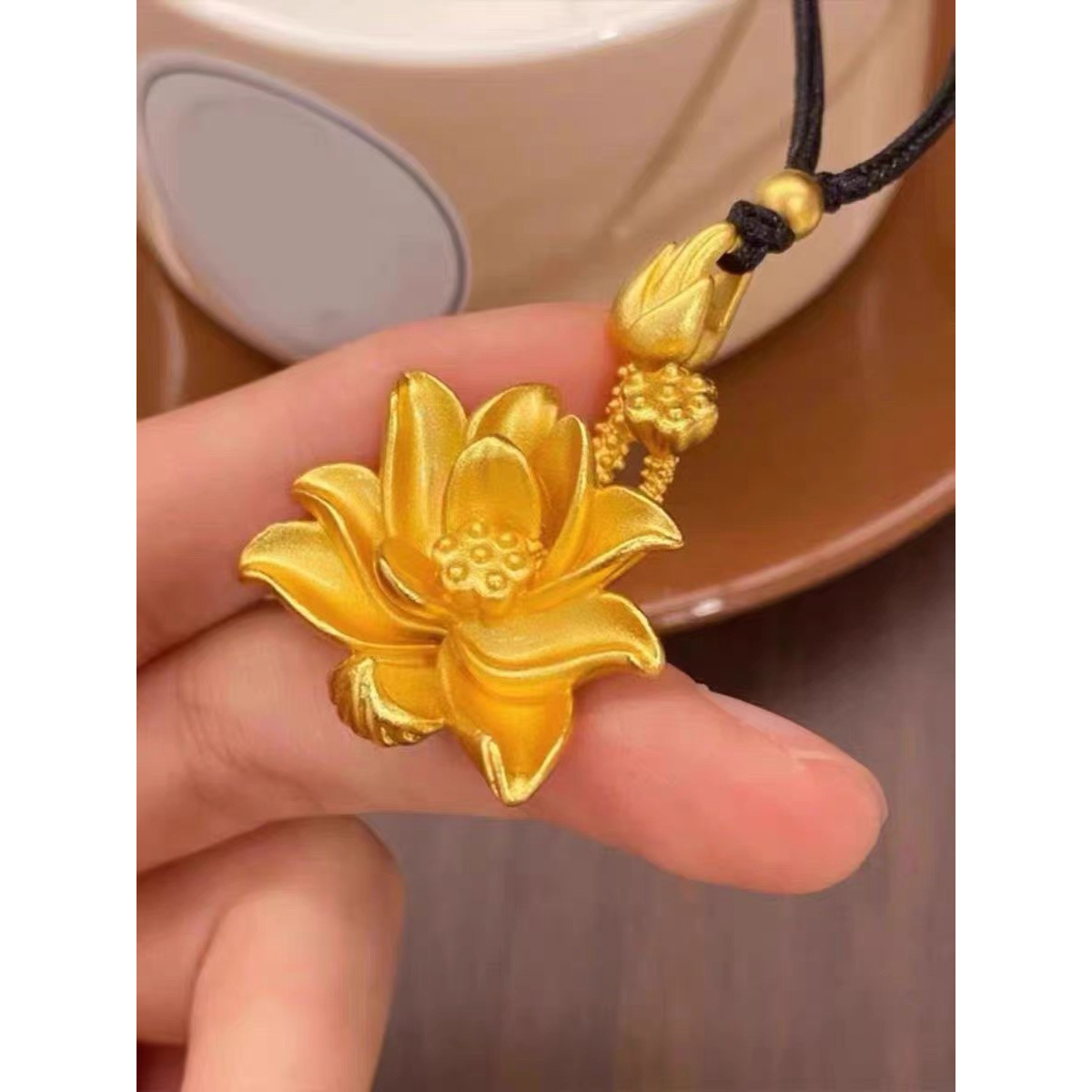 合金吊坠 合金立体荷花莲花两世欢吊坠毛衣链