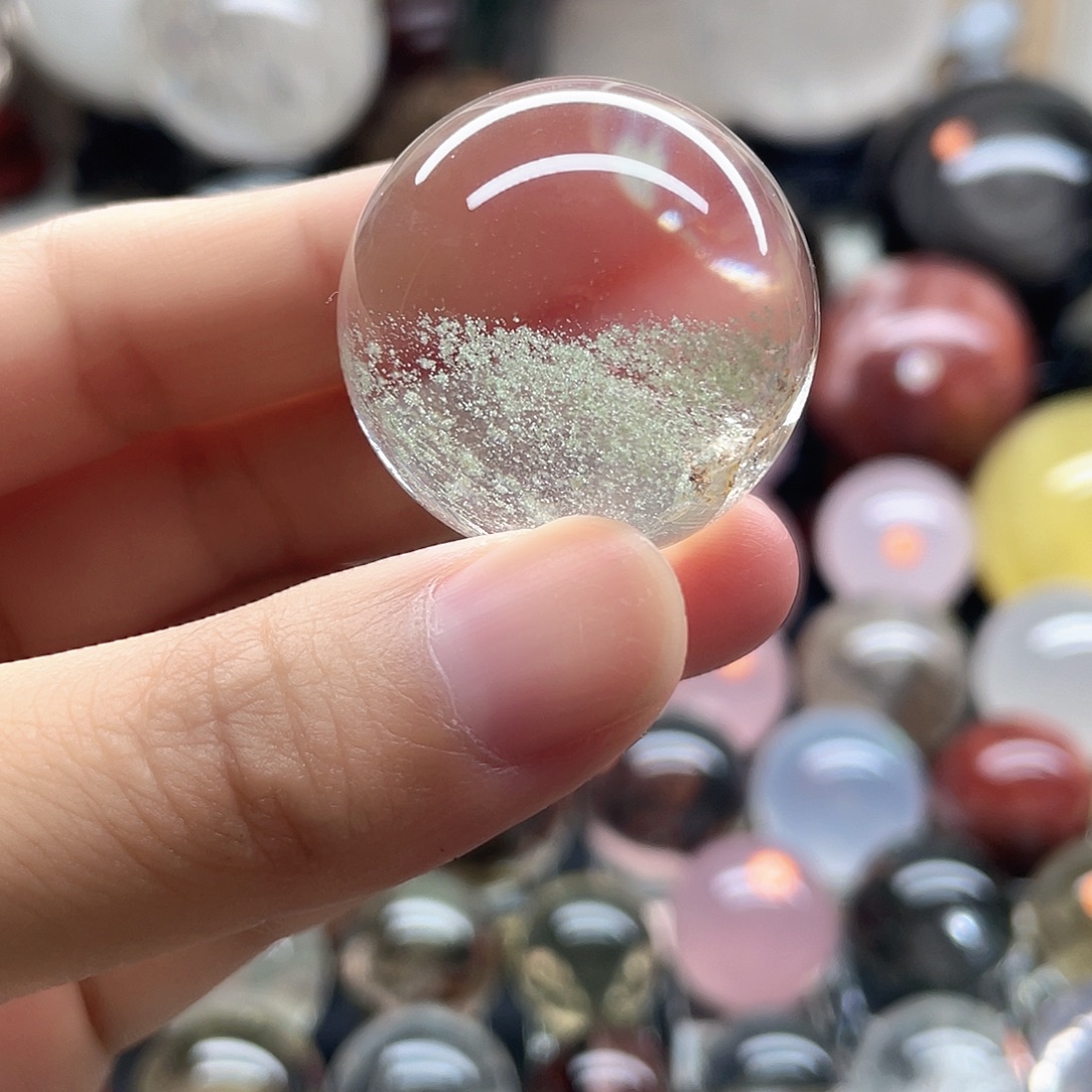 水晶珠宝半成品未镶嵌绿幽灵卡333A聚宝盆满天星