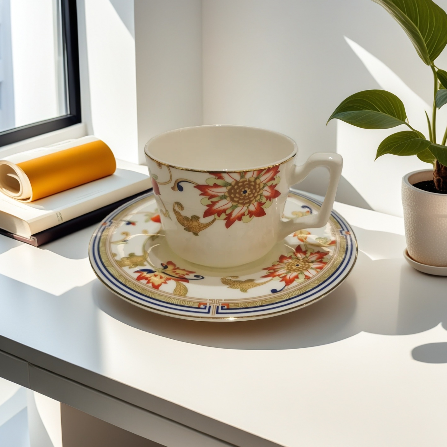 w樱桃红骨瓷杯碟