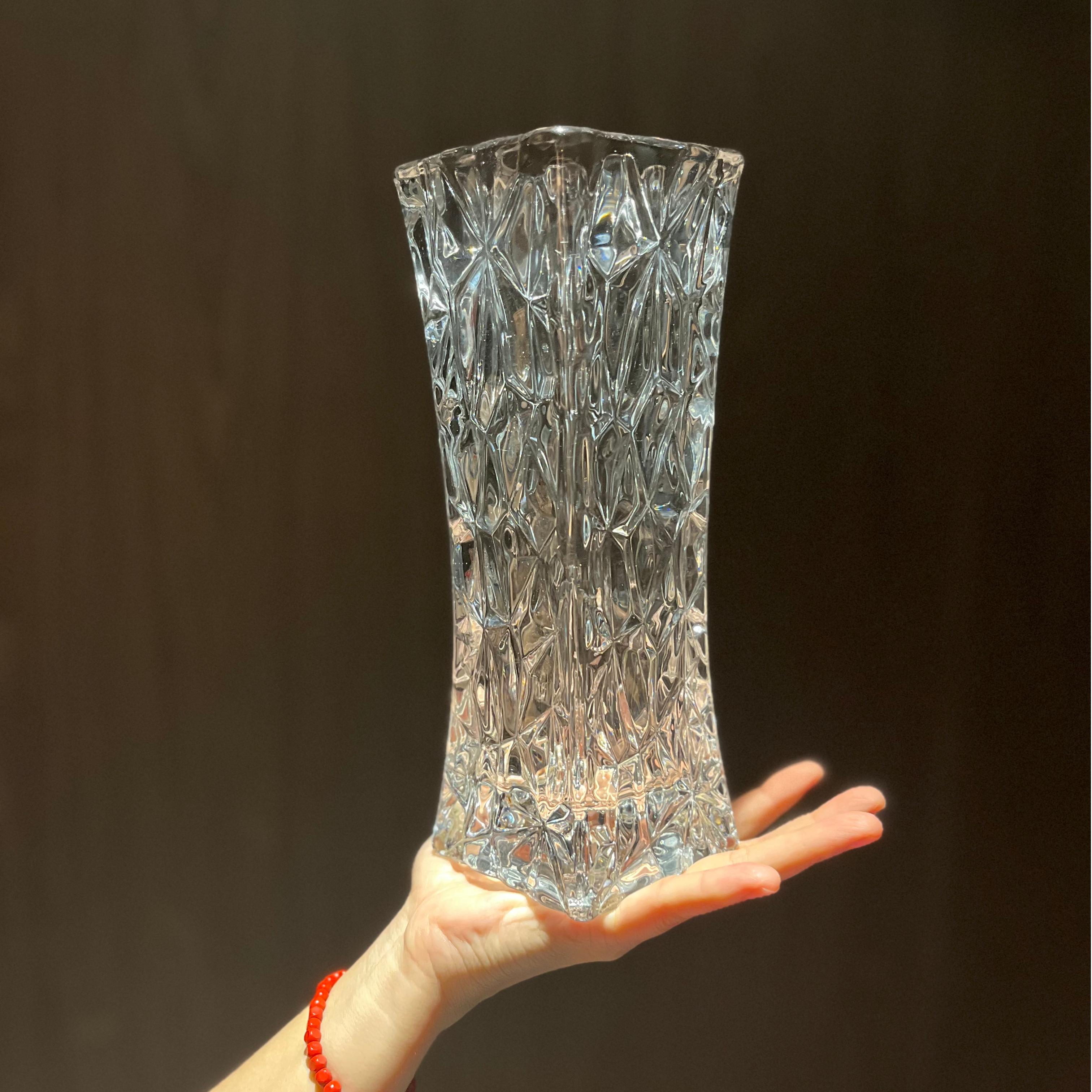 【金橘专属】轻奢透明水晶小蛮腰花瓶高颜值透亮插花客厅摆件