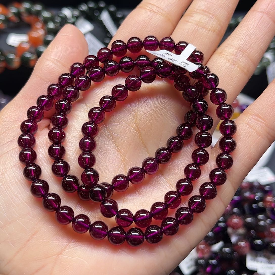 石榴石（紫牙乌）手链未镶嵌手链