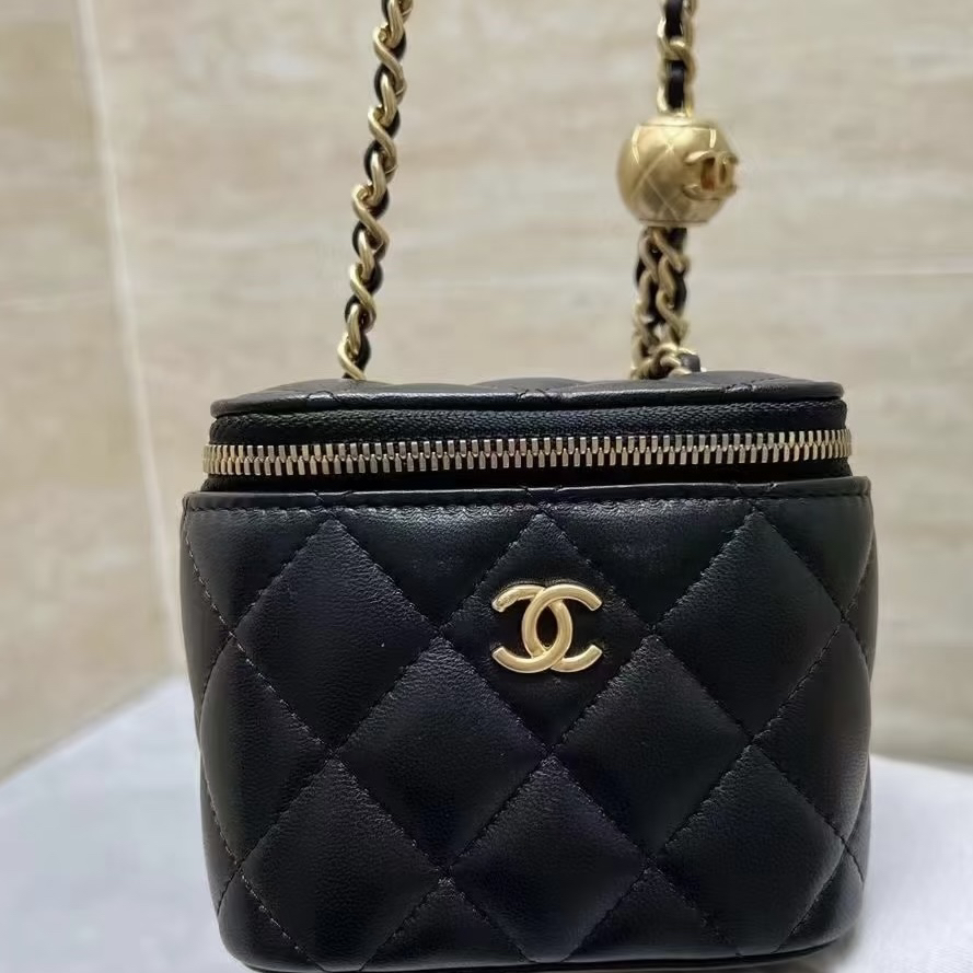 99新 Chanel/香奈儿 黑金金球mini盒子31开单肩包/24422 经典 ins