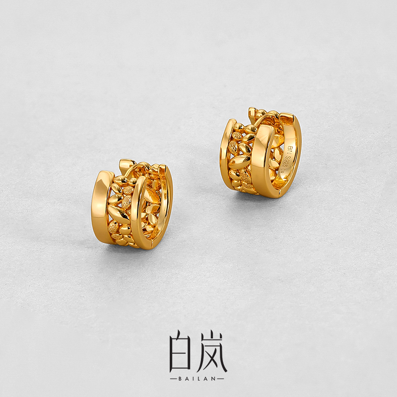 925银耳饰 白岚五谷丰登耳钉女耳饰小众设计通勤百搭耳扣ED4548