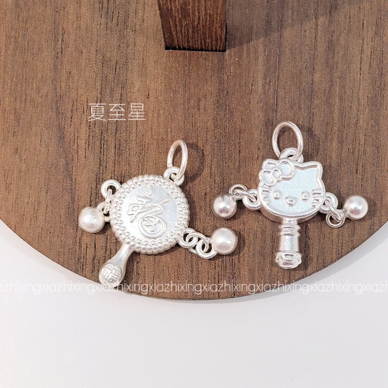足银银制品 银制品银条坠子可爱挂坠复古项链项坠时尚百搭素款