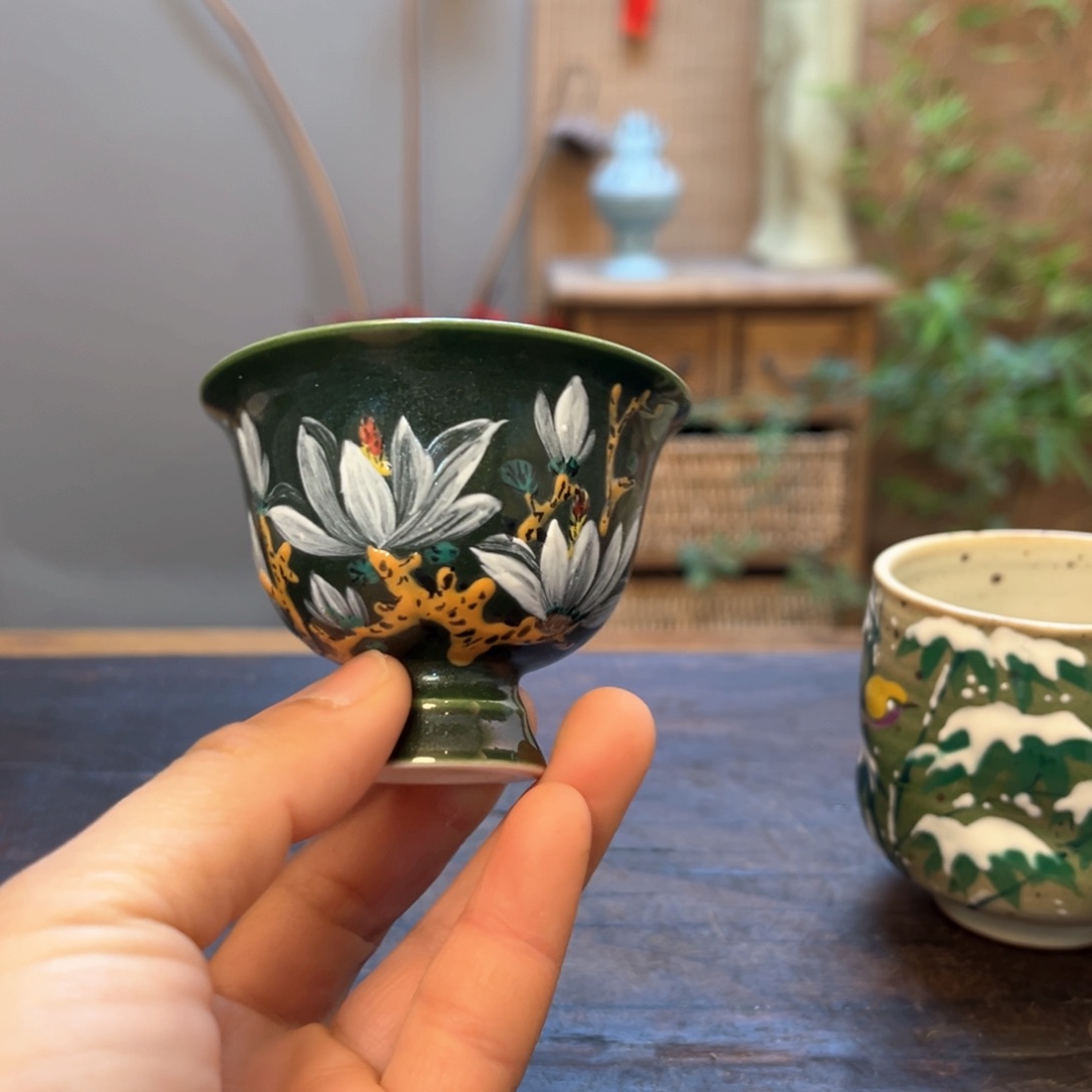 杯景德镇柴烧手绘陶瓷