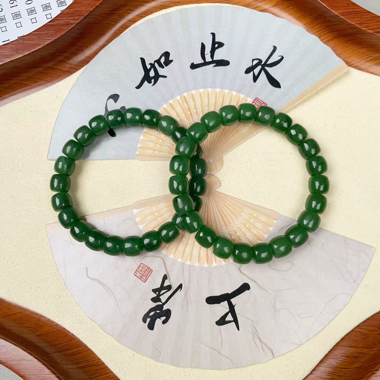 AA和田玉碧玉直切手串 多样性发货拍一单发一个