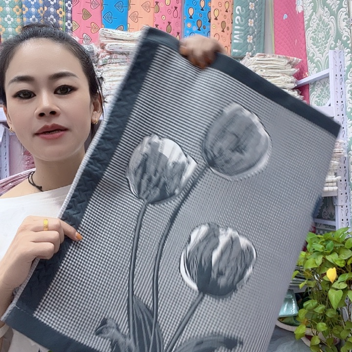 棉灰色郁金香纯棉