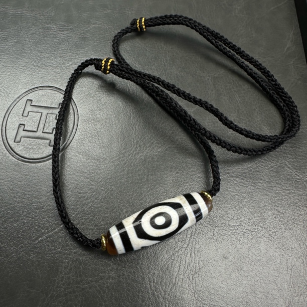 玖扬-台湾S级 行运纯手工 黑白 颗粒爆砂 金刚二眼 百搭 玛瑙项链