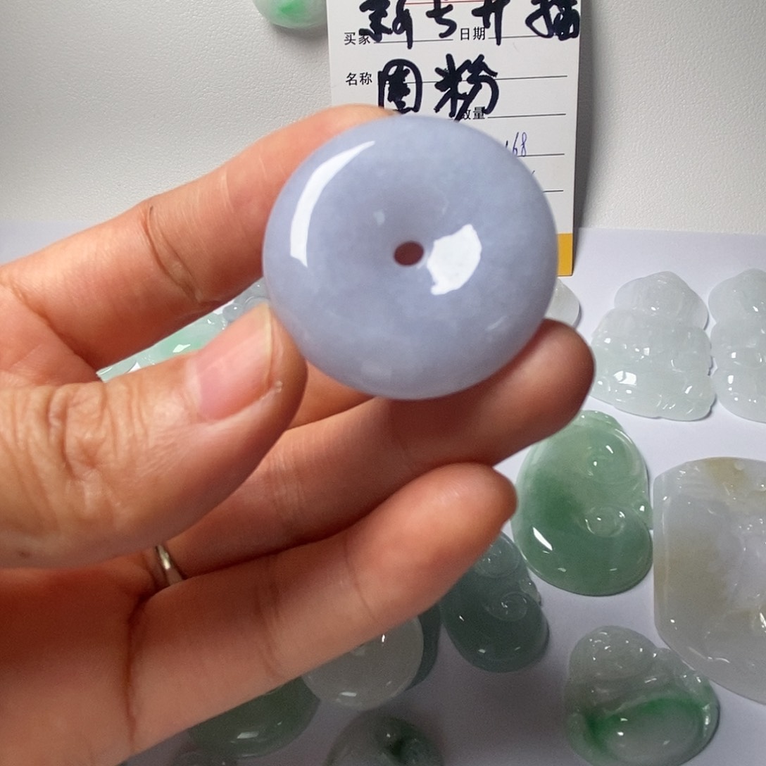 翡翠颈饰未镶嵌天然缅甸翡翠平安扣