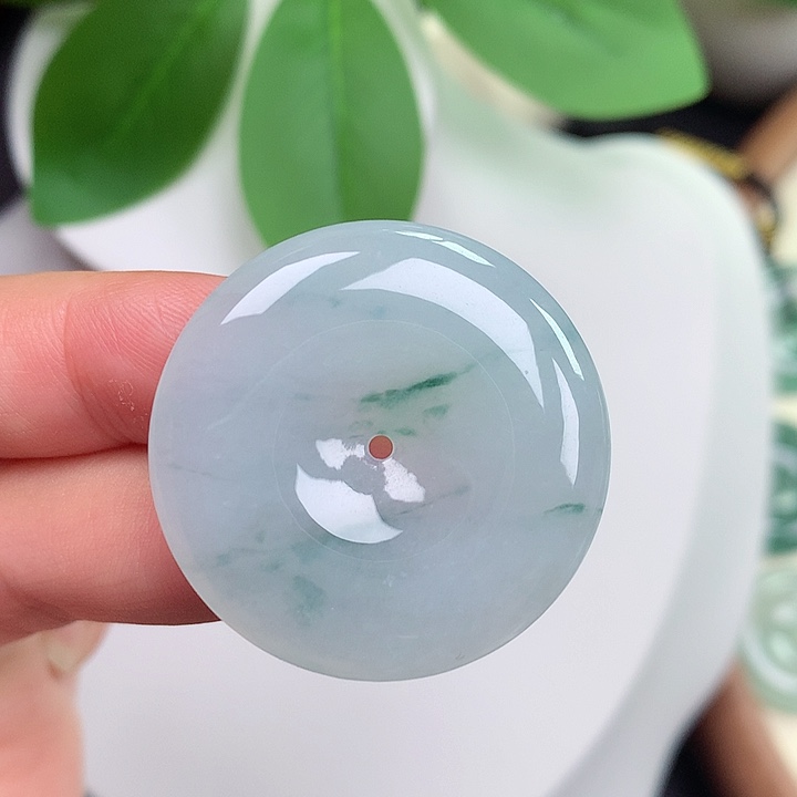 颈饰未镶嵌翡翠平安扣 32x5.3mm