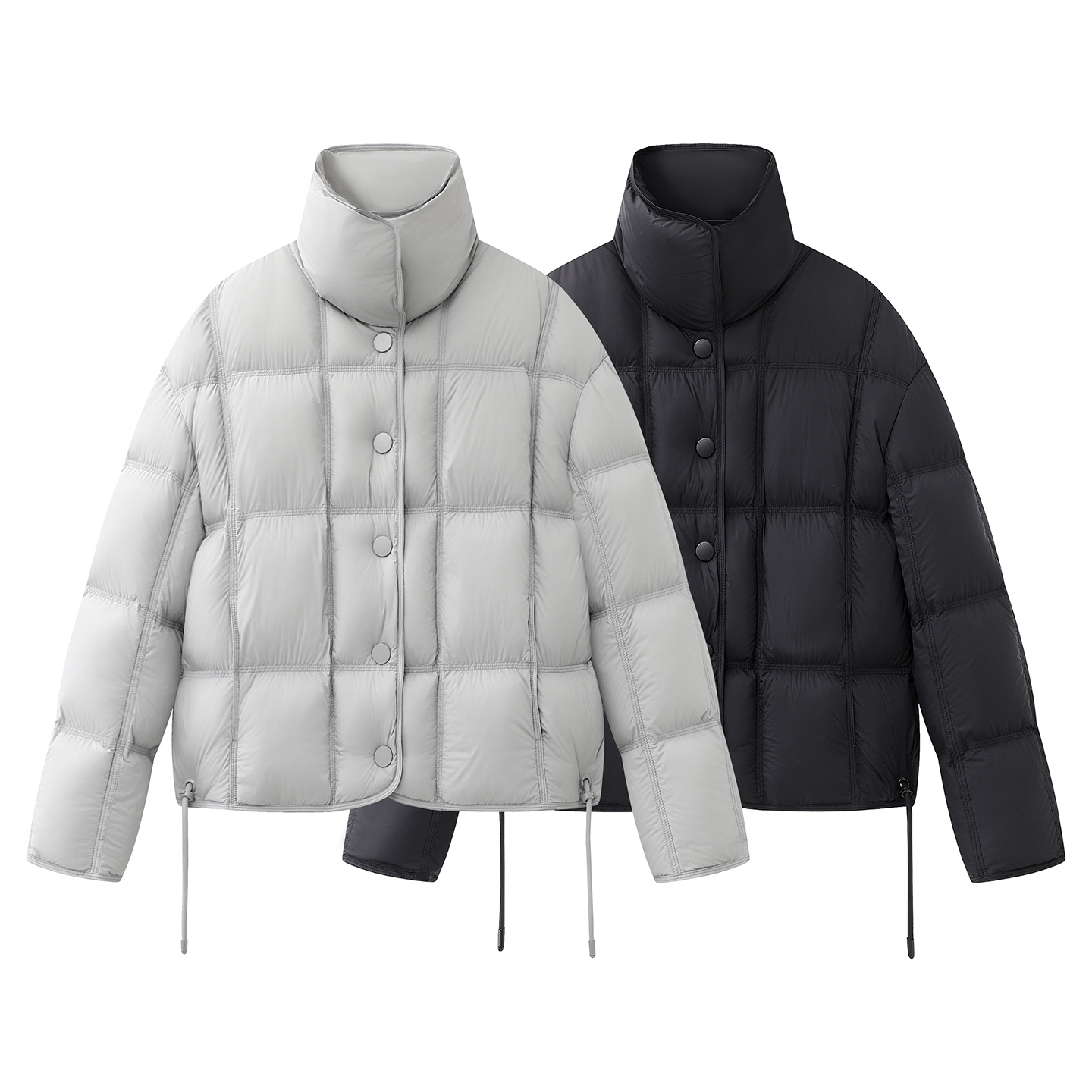 艾家轻奢时尚百搭短款羽绒外套纯色面包服韩版休闲女士运动5025