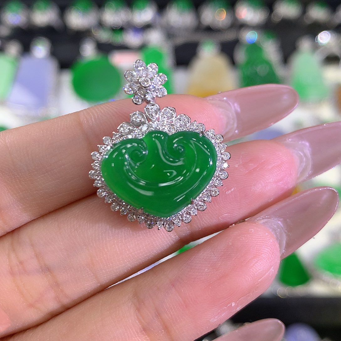 翡翠颈饰18K金镶嵌11111111