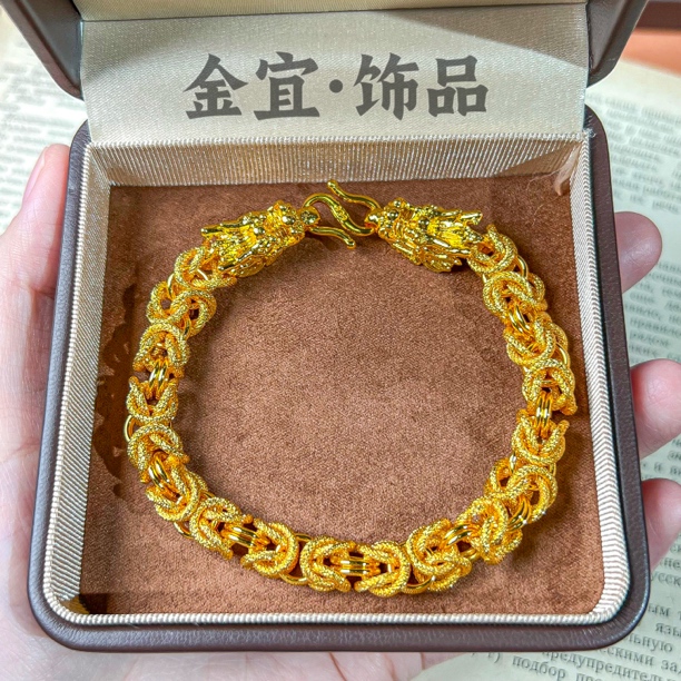 合金手链 龙骨手链双龙头霸气男士轻奢手链