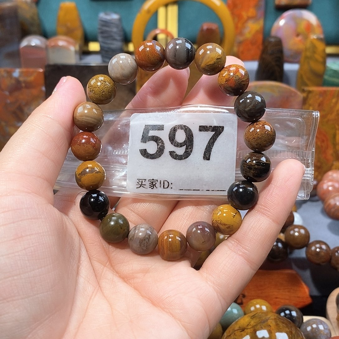 硅化玉天然北票硅化玉手串未镶嵌天然北票硅化玉手串