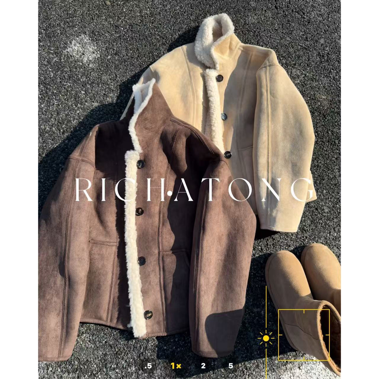 RICH ATONG.【LUS款】2025娃娃领颗粒羊毛外套1101-07