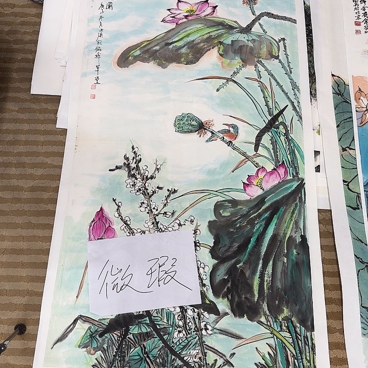 国画活**下花鸟等多种鸟类和