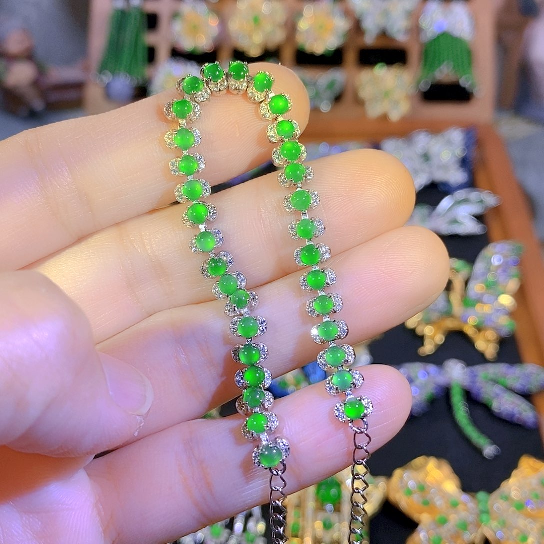 吊坠(不含链)银S925镶嵌翡翠