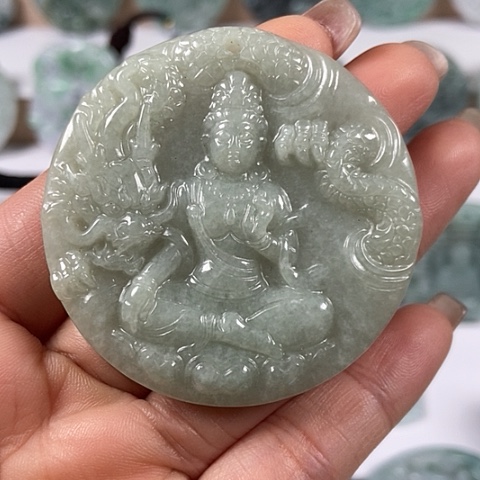 翡翠颈饰未镶嵌玉龙观音福利