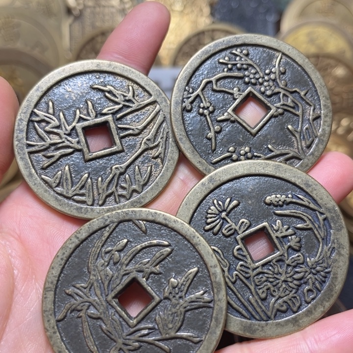 铜现代工艺梅兰竹菊一套