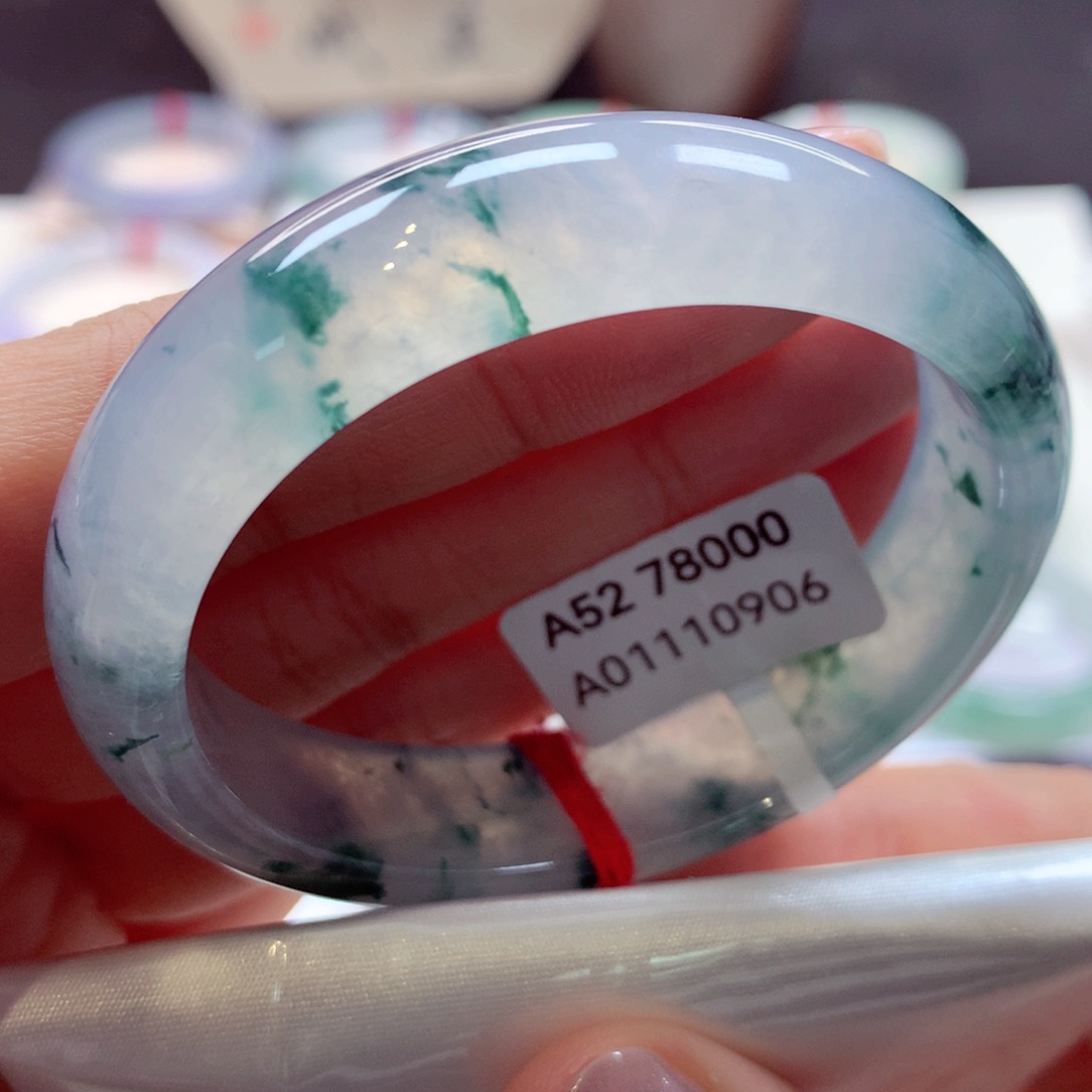 翡翠手镯未镶嵌63贵妃77