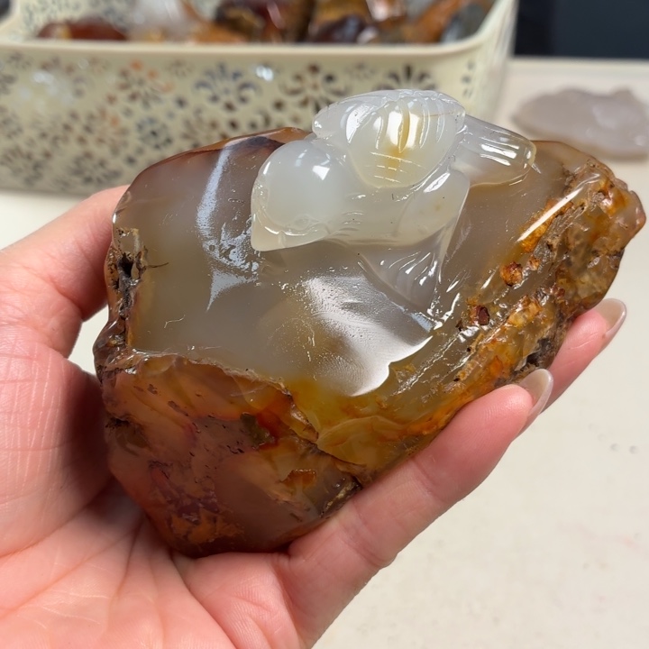 玛瑙/玉髓未镶嵌吊坠(不含链)