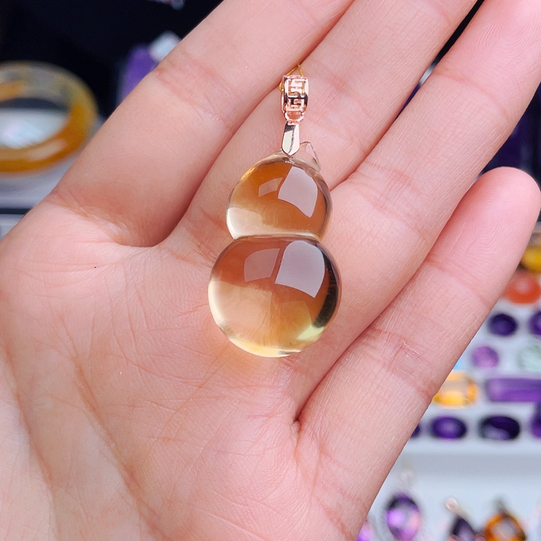 颈饰银S925镶嵌黄晶天然保真