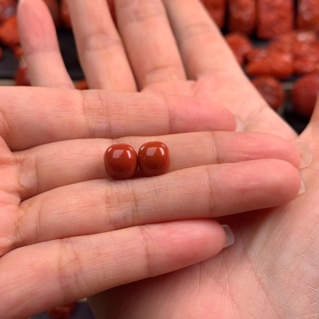 【闪购商品】南红玛瑙老型对珠8mm未镶嵌我****.
