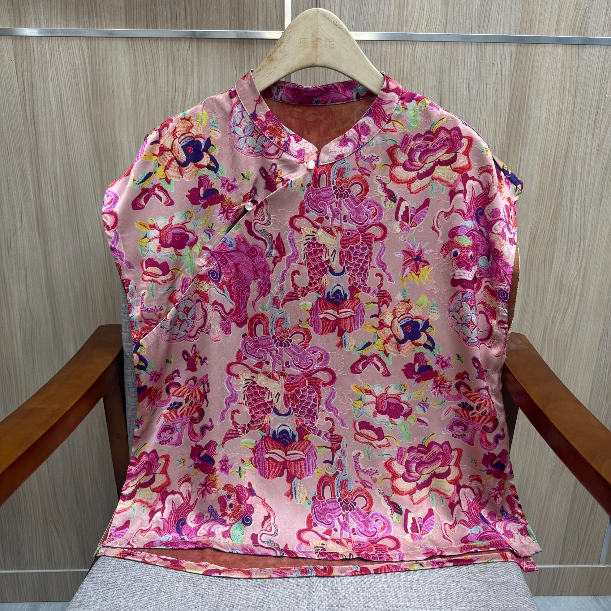 【孤品】短袖夏季印花飞飞袖新中式衬衫短袖城市运动风1091