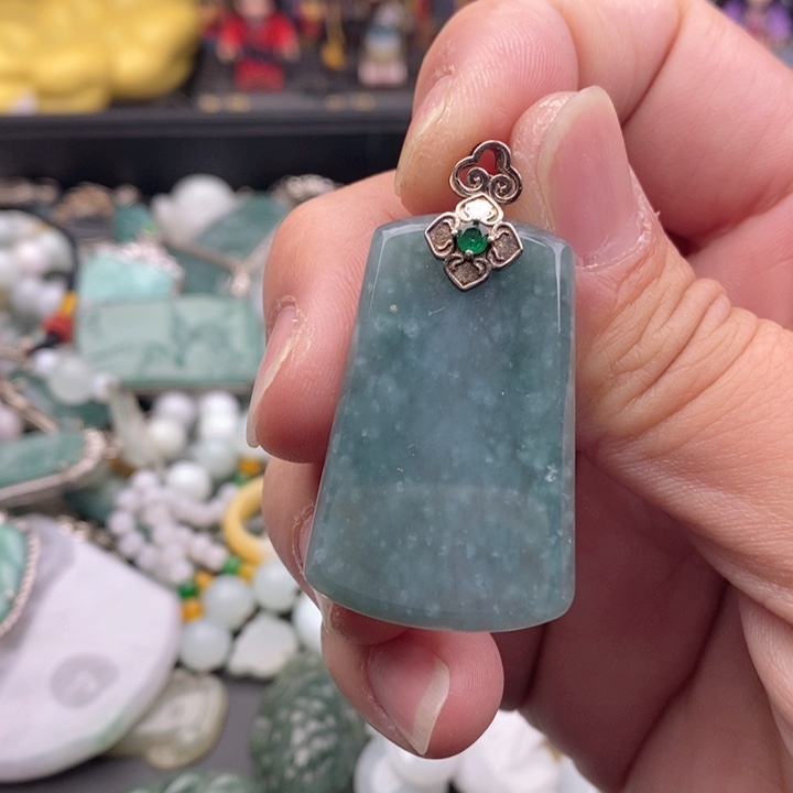 翡翠吊坠(不含链)银S925镶嵌