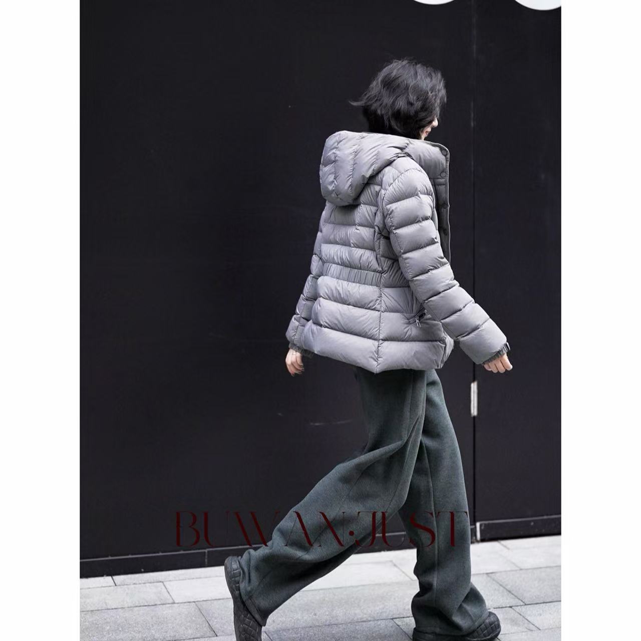 BUWANJUST高定加厚加倍温暖鹅绒小蛮腰抗风显瘦连帽鹅绒服B2292