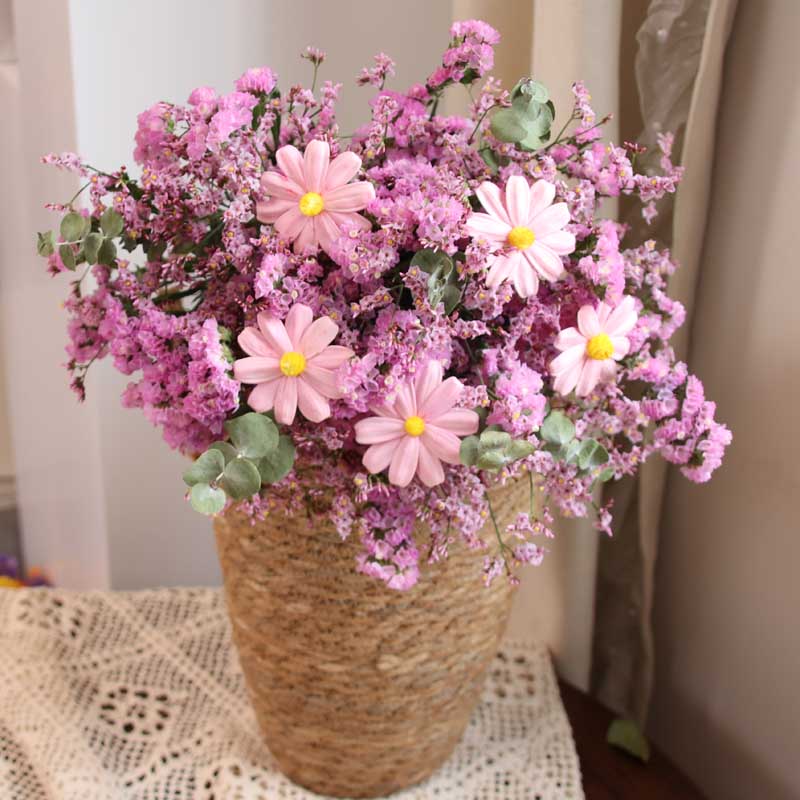 勿忘我满天星干花花束真花带包装适合作为节日礼品送朋友闺蜜