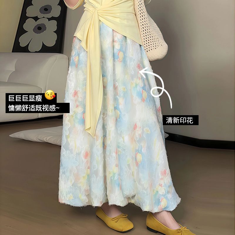 法式浪漫甜美风莫奈花园碎花半身裙女夏季设计感减龄花苞裙蓬蓬裙