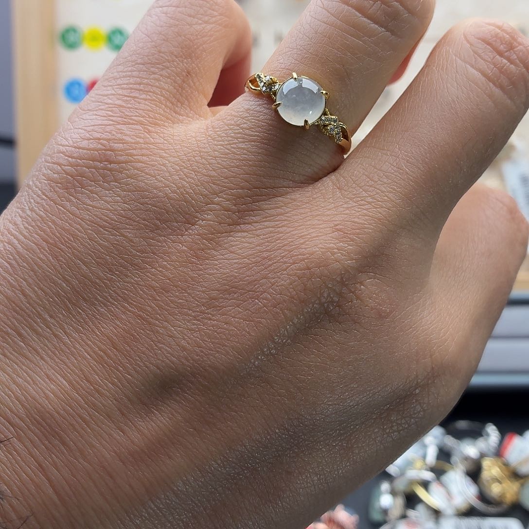 翡翠未镶嵌戒指天然缅甸A货翡翠，假一赔三