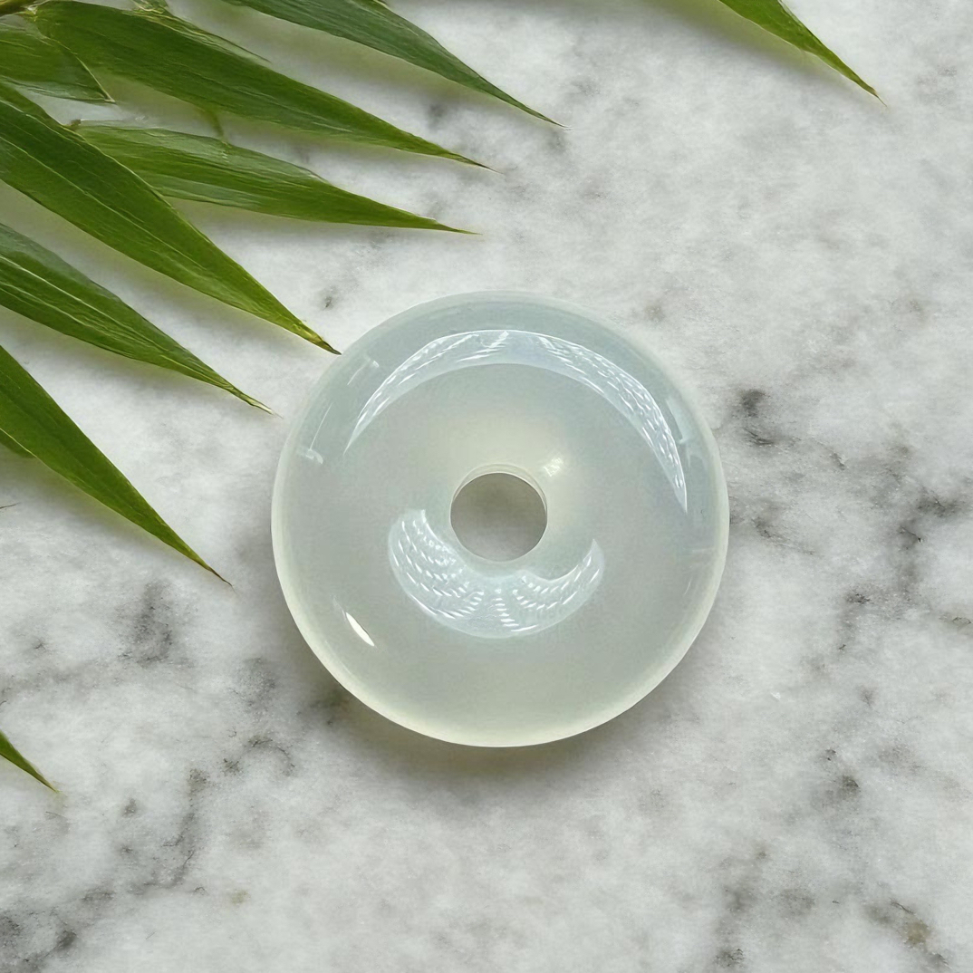 天然玉髓平安扣吊坠 通透莹润玉石挂坠