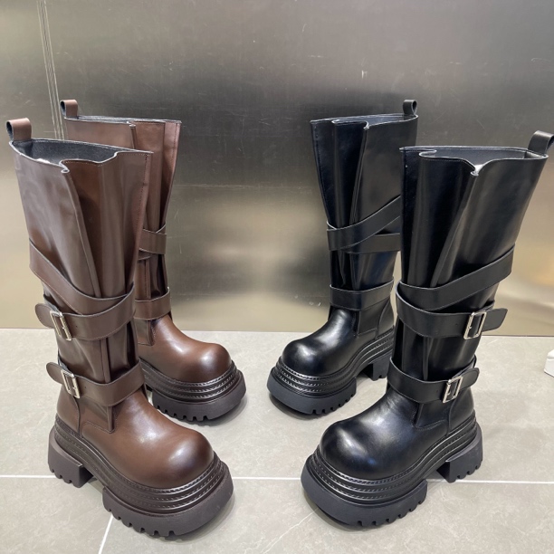 【8厘米】秋季长筒弹力靴小个子小腿粗靴子厚底高筒筒靴显瘦