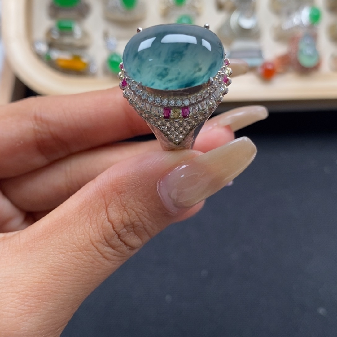 翡翠未镶嵌戒指缅甸天然A货翡翠