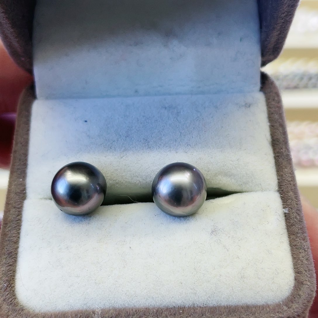 海水珍珠耳饰银S925镶嵌