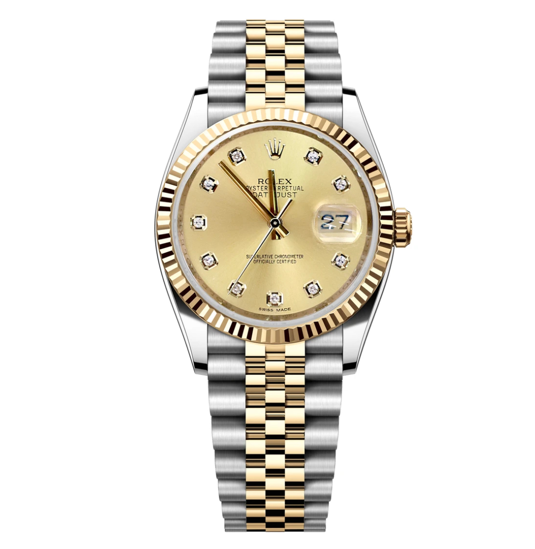 99新 Rolex/劳力士 日志/自动机械/116233/A1327/金盘钻刻牙圈