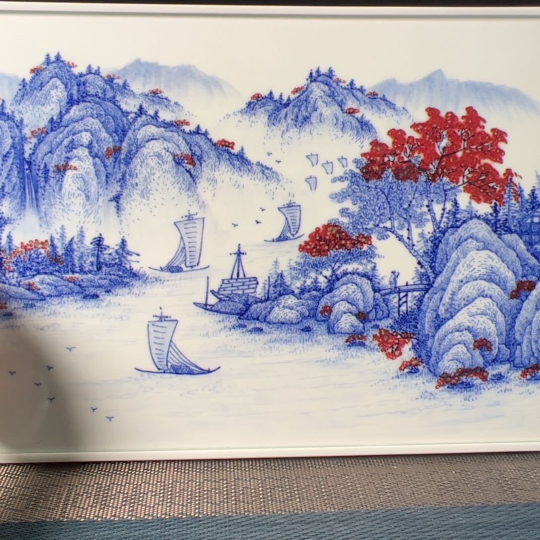 杯原矿青花釉里红瓷器