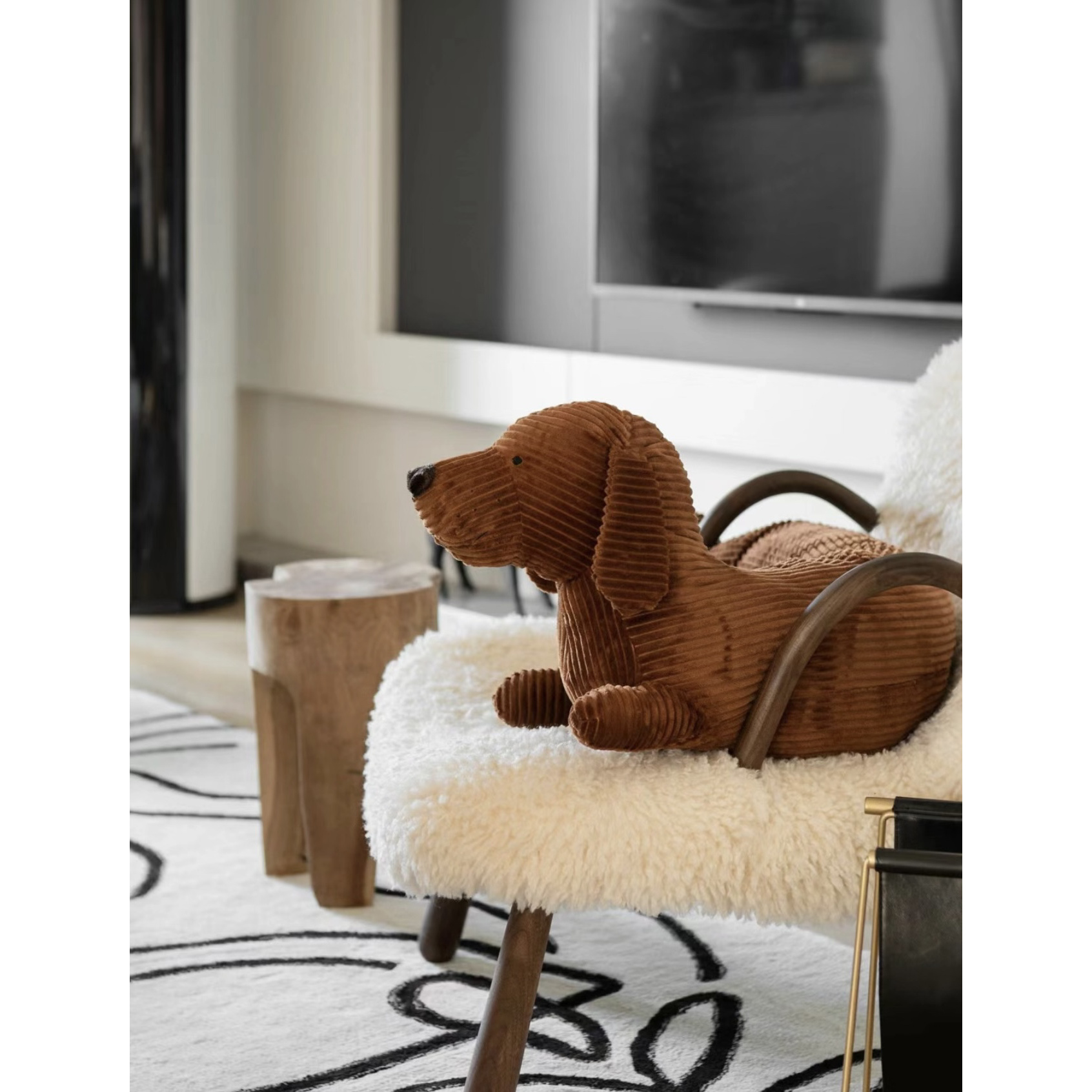 tbh家居腊肠狗蓝猫条形抱枕靠垫午睡靠枕腰枕颈枕