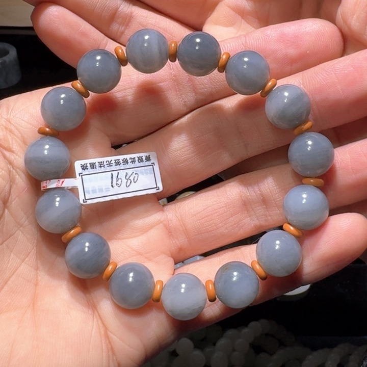 和田玉颈饰未镶嵌和田玉青花圆珠卡12