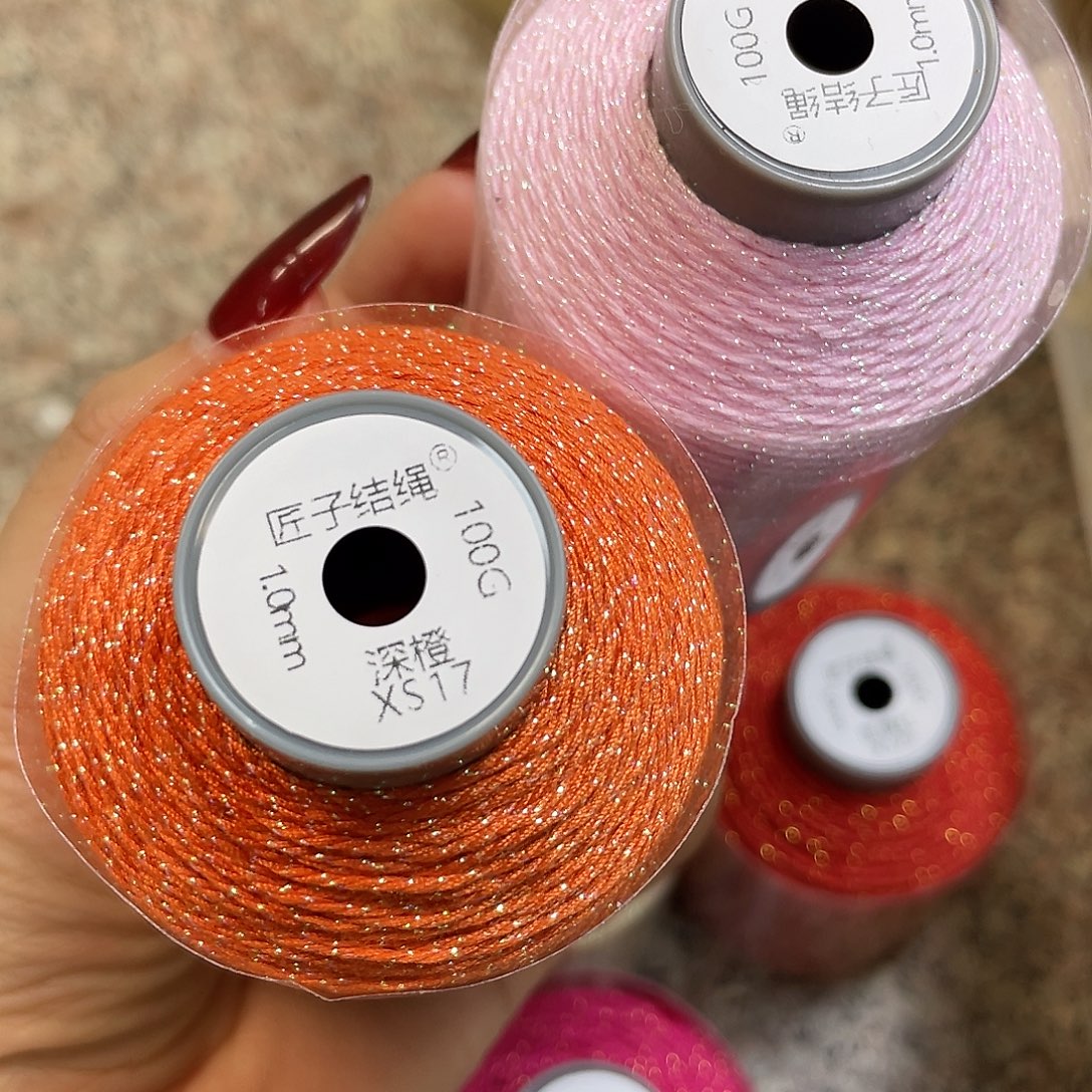 聚酯纤维1.0mm100克手搓棉—水红+深橙