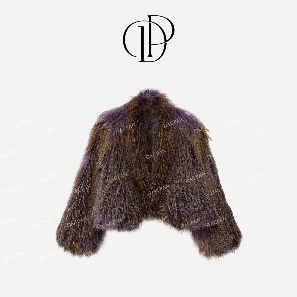 DACPAN-“紫罗兰”进口芬兰狐狸毛双面编织外套  2024/盼• 800