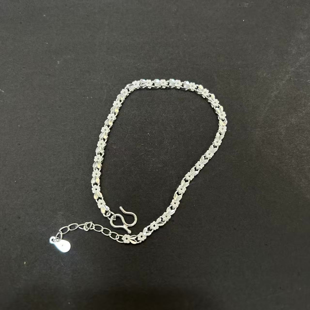 足银银制品 足银双面车花手链（多样性发一件）