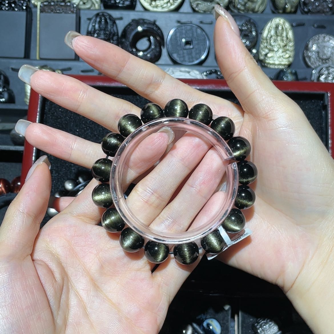 【闪购商品】未镶嵌黑曜岩手链°*