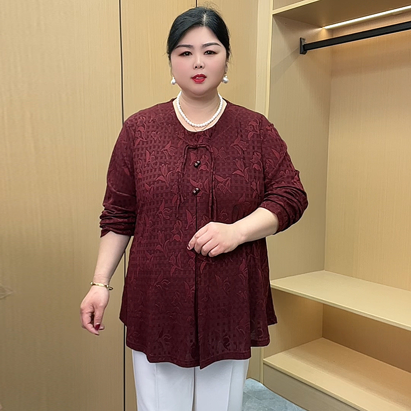 240斤可穿特大码高弹力长袖可外穿的打底时尚小衫洋气质上衣T恤衫