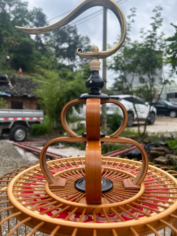 鸟笼 直径34高度41精品本色抛光笼，川笼底，活动款